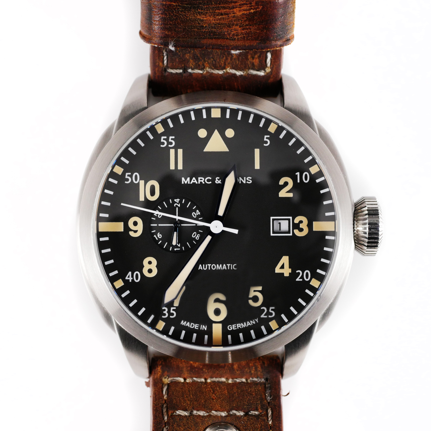 Marc & Sons Professional Automatic Pilot Men's Watch 44mm Black Dial MSF-006